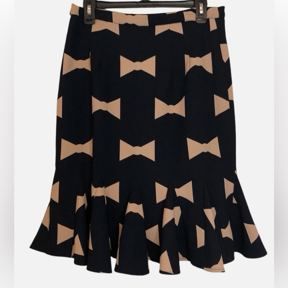 Eva Franco for Anthropologie Bow Print Trumpet Skirt by- New w/out tags - Picture 9 of 11